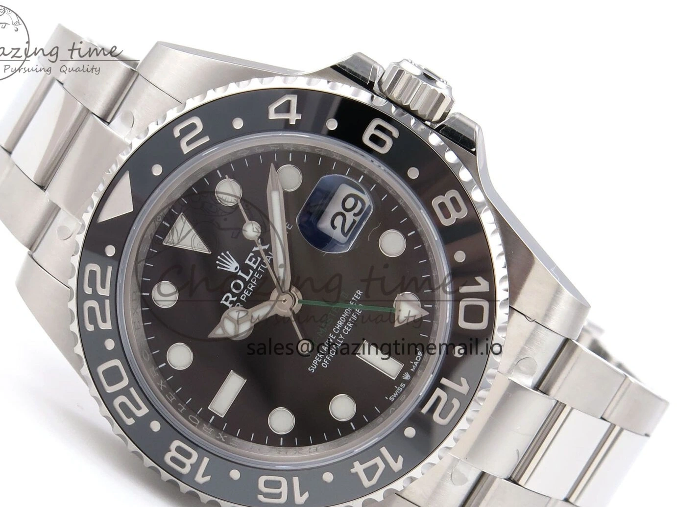 Good Copy Rolex Watches GMT-Master Bracelet Best Practical SH3285 CHS II Oyster GRNR 1019 EF on 904L 1:1 Edition 126710 1223